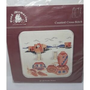 Fond Memories Pueblo Pottery Double Light Switch Plate Counted Cross Stitch Kit